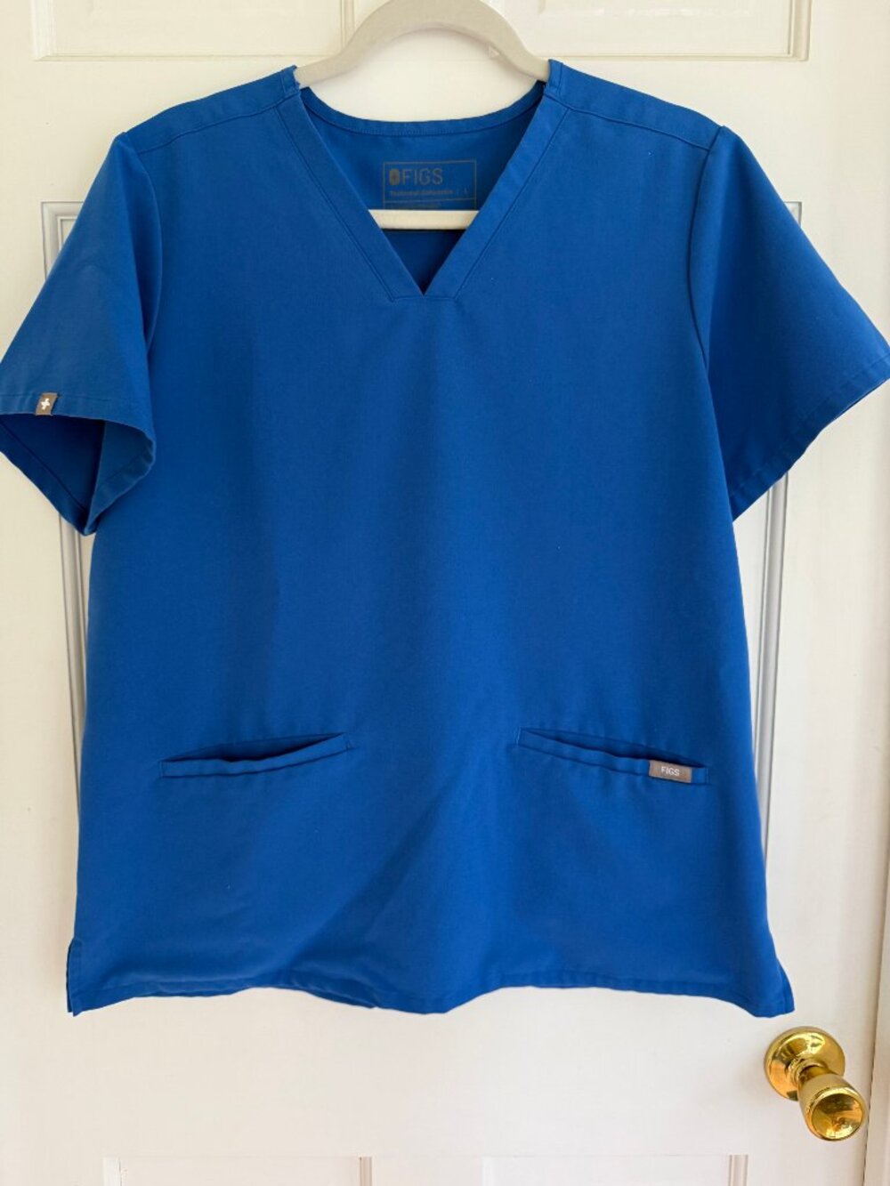 FIGS Rafaela Scrub Top Women's Large Royal Blue V-Neck